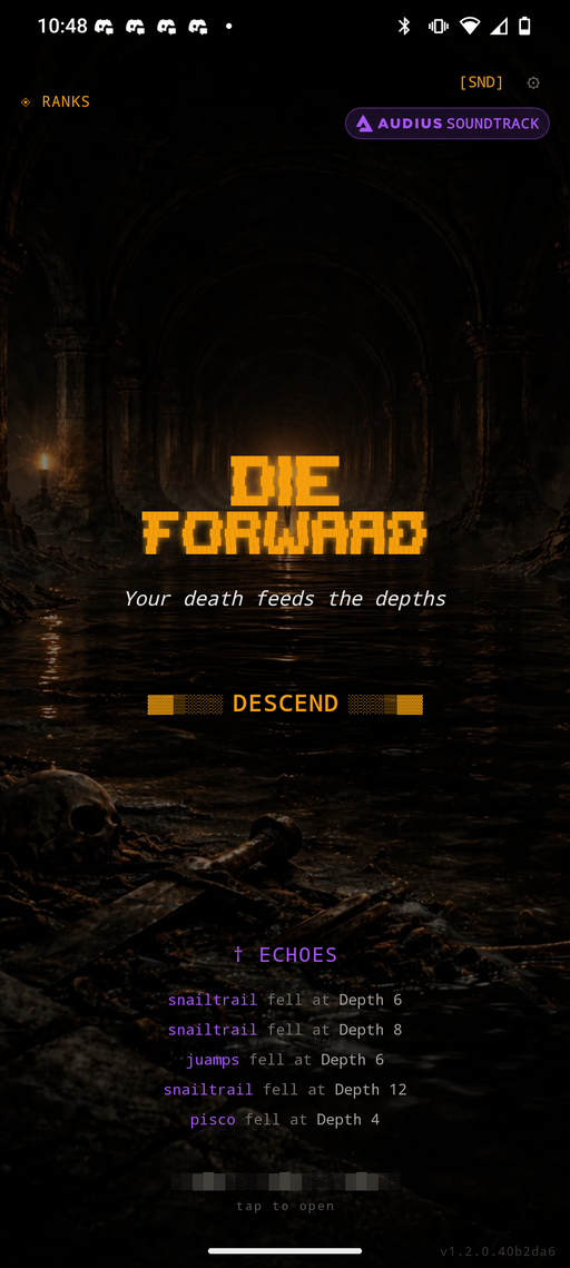 Die Forward home screen